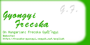 gyongyi frecska business card